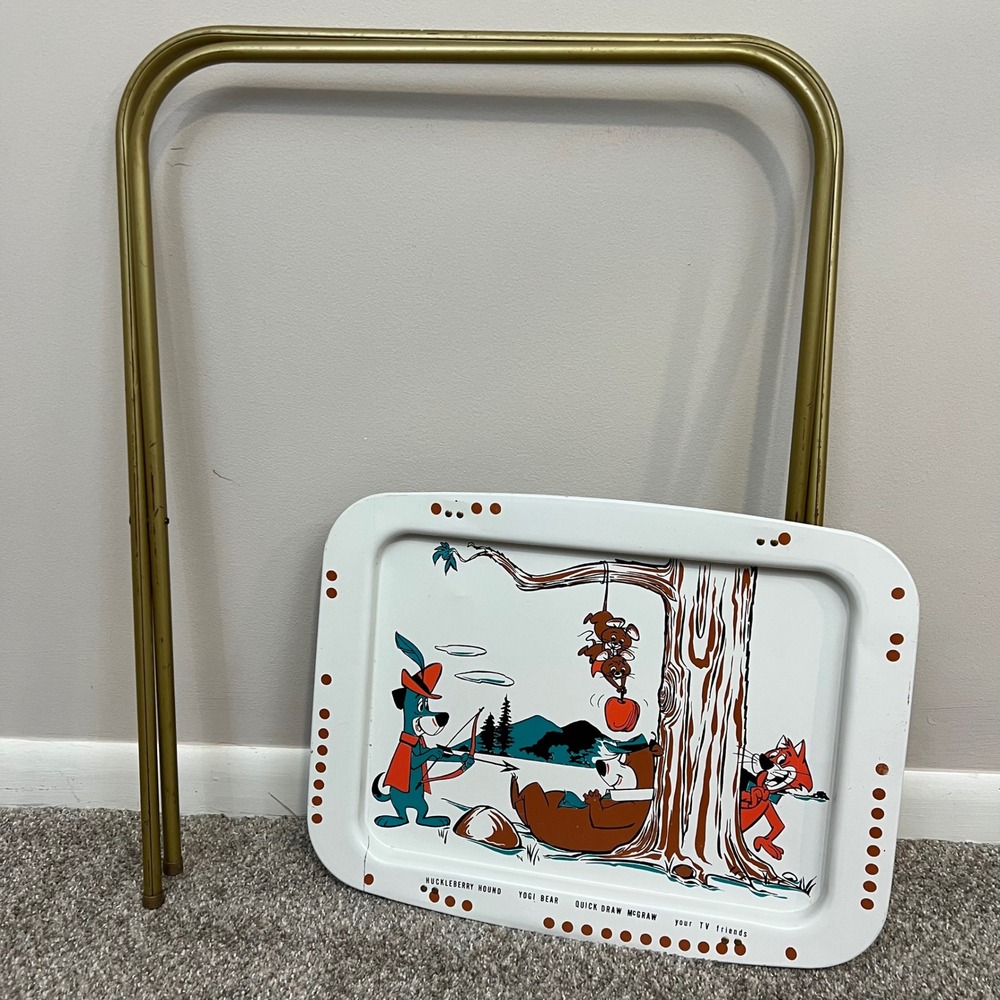 Yogi Bear Huckleberry Hound Mr Jinks 60s Vintage Hanna Barbara TV Tray  Table - Picture 2 of 14